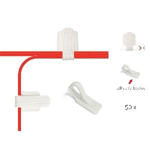 Label-The-Cable LTC PRO Wall Straps, Klett-Kabelhalter, 50er-Pack, weiß 59935H