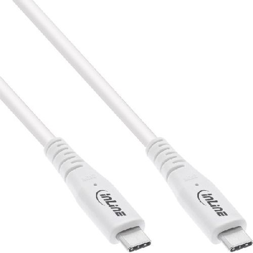 InLine® USB4 Kabel, USB-C Stecker/Stecker, PD 240W, 8K60Hz, TPE, weiß, 2m 35902W