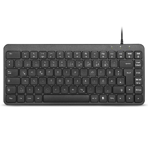 Perixx PERIBOARD-414 B DE, kabelgebundene Mini USB Tastatur, leise Tasten 57150O