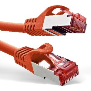 InLine® Patchkabel, S/FTP (PiMf), Cat.6, 250MHz, PVC, Kupfer, rot, 0,25m 76422R