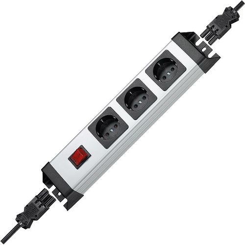 Kopp POWERversal 3-fach, Schalter, GST Ein-/Ausgang, silber-schwarz 16787E