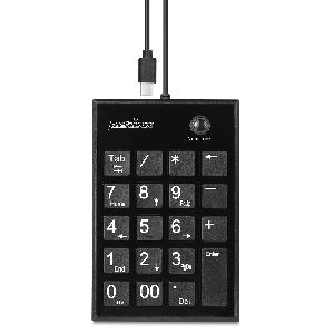 Perixx PERIPAD-202C, USB-C Nummernblock mit 2x USB-A Hub, schwarz 57161I