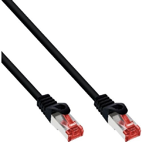 70er Bulk-Pack InLine® Patchkabel, S/FTP (PiMf), Cat.6, PVC, CU, schwarz, 1m B-76411S