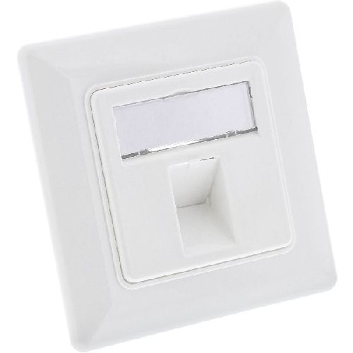 InLine® Rahmenset für 1x RJ45 Bu/LSA Einsatz, Keystone SNAP-In, weiß RAL9010 76201Y
