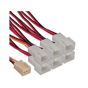 InLine® Lüfter Adapterkabel, 3pol Molex Buchse an 6x 3pol Molex Stecker 33436
