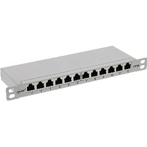 InLine® Patchfeld Cat.6A 12-fach 10&quot; 0,5HE lichtgrau, RAL7035 76819I