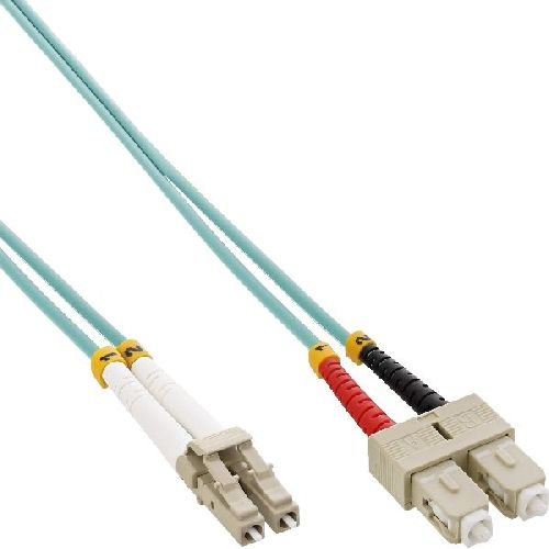 InLine® LWL Duplex Kabel, LC/SC, 50/125µm, OM3, 15m 88649O