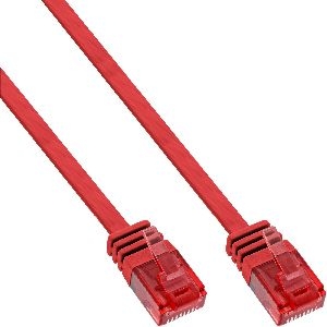 InLine® Patchkabel flach, U/UTP, Cat.6, rot, 10m 71600R