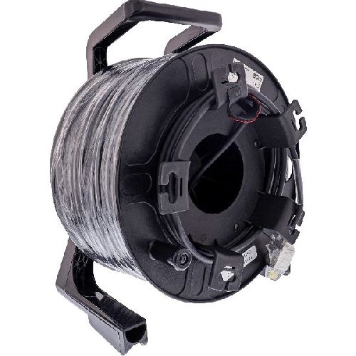InLine® Netzwerk-Kabeltrommel Outdoor, Cat.6A RJ45 HARTING, 90m, schwarz 78594H