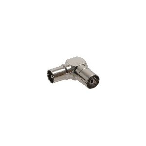 InLine® Antenne Koaxial Verbinder Stecker / Buchse, 90° gewinkelt, Metall 69915M