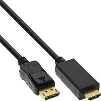 InLine® DisplayPort zu HDMI Konverter Kabel, 4K/60Hz, schwarz, 3m 17183I