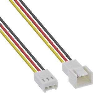 InLine® Lüfterkabel Verlängerung, 3pol Molex Stecker / Buchse, Länge 0,3m 33328