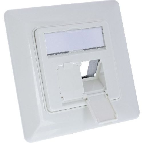 InLine® Rahmenset für 2x RJ45 Bu/LSA Einsatz, Keystone SNAP-In, weiß RAL9010 76202U