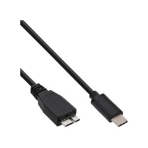 InLine® USB 3.2 Gen.1x2 Kabel, USB-C Stecker an Micro-B Stecker, schwarz, 1,5m 35724