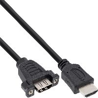 InLine 17500B InLine® HDMI 4K2K Adapterkabel zum Einbau, HDMI A Stecker/Buchse, 0,6m