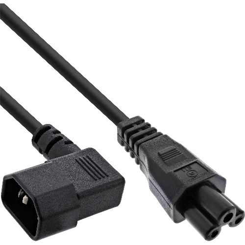 InLine® Netzkabel, C14 Kupplung gewinkelt auf C5 Stecker, schwarz, 5m 16751C