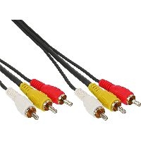 InLine 89601 InLine® Cinch Kabel, Audio/Video 3x Cinch, Stecker / Stecker, 1,5m