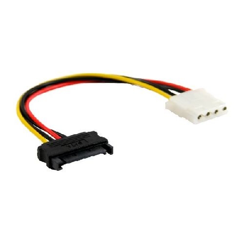 InLine® SATA Stromadapterkabel, 15pol SATA Buchse an 4pol Stecker, 0,15m 29669