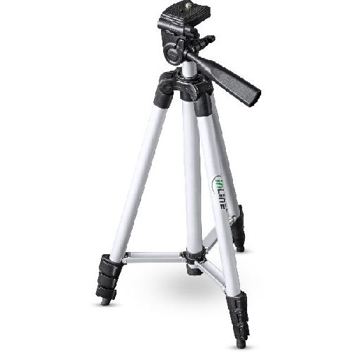 InLine® Stativ für Digitalkameras und Videokameras, Aluminium, Höhe max. 1,30m 48002C