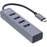InLine® USB 3.2 USB-C Multi Hub (4x USB-A 5Gb/s), OTG, Metallgehäuse 33271N