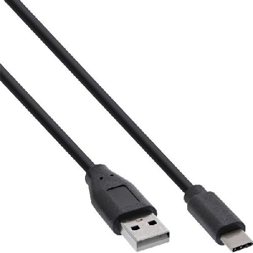 InLine® USB 2.0 Kabel, USB-C Stecker an A Stecker, schwarz, 5m 35735