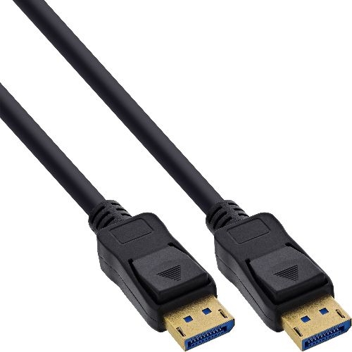 InLine® DisplayPort 2.1 Kabel, UHBR20 80Gb/s, schwarz, vergoldete Kontakte, 1,5m 15811P