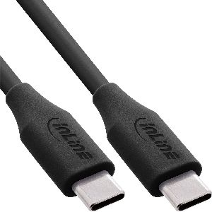 InLine® USB 2.0 Kabel, USB-C Schnellladekabel 100W, Black Cookie, schwarz 1m 35891
