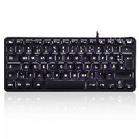 Perixx PERIBOARD-332B DE, Mini-Tastatur, USB kabelgebunden, beleuchtet, schwarz 57155F