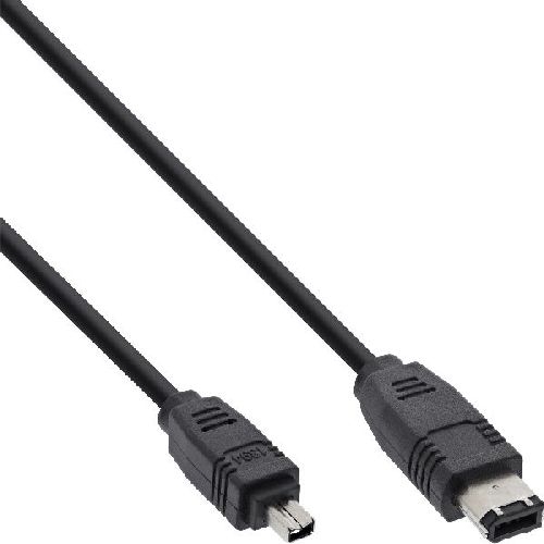 InLine® FireWire Kabel, IEEE1394 4pol Stecker zu 6pol Stecker, schwarz, 1,8m 34642