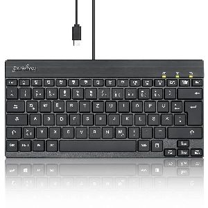 Perixx PERIBOARD-426C DE, kabelgebundene USB-C Mini Tastatur mit flachen Tasten 57150S