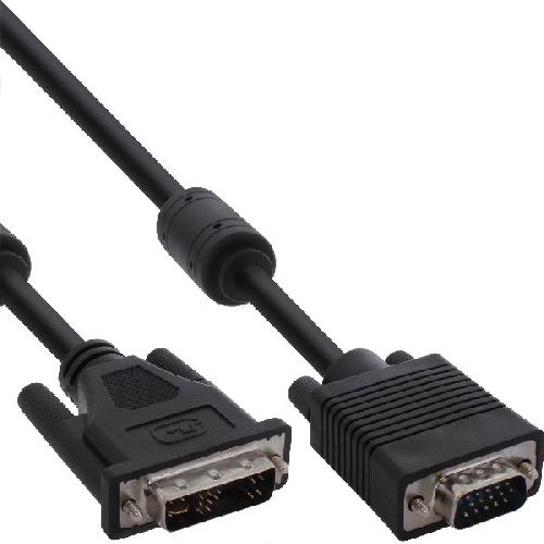 InLine® DVI-A Kabel, analog 12+5 Stecker auf 15pol HD Stecker VGA, 2m 17782