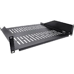 InLine® 19 Fachboden, 400mm, 20kg, 2HE, RAL 9005 schwarz 19111K