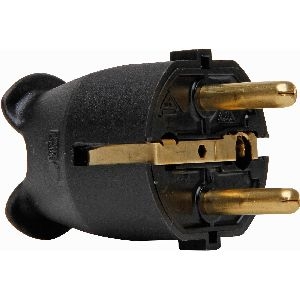 Kopp Kunststoff-Schutzkontakt-Stecker, für 3x1,5mm², schwarz 16731I