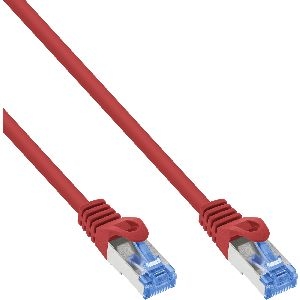 InLine® Patchkabel, Cat.6A, S/FTP, TPE (LSZH), CCA, rot, 0,3m 72633R