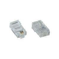 100er Pack InLine® Modularstecker 8P4C RJ45 zum Crimpen auf Flachkabel (ISDN) 73098L