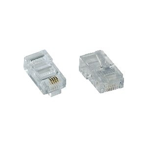 InLine® Modularstecker 8P4C RJ45 zum Crimpen auf Flachkabel (ISDN) 100er Pack 73098L