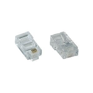InLine® Modularstecker 8P4C RJ45 zum Crimpen auf Flachkabel (ISDN) 100er Pack 73098L