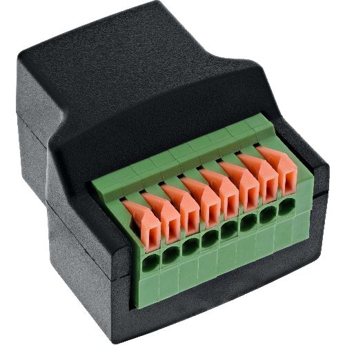 InLine® RJ45 Buchse an Terminalblock, 8pol, Push-In-Klemme 92505E
