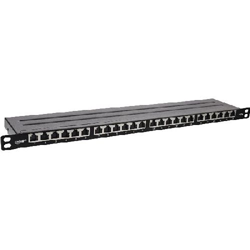 InLine® 19 Patchfeld Cat.6A 0,5 HE 24-fach, mit Staubschutz, schwarz 76824M