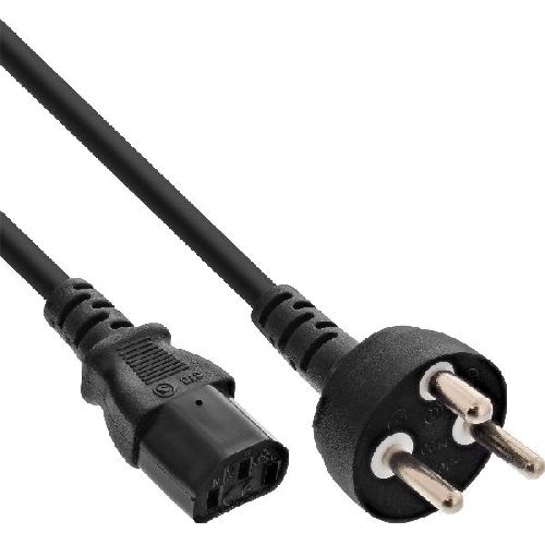 InLine® Netzkabel, Netzstecker Dänemark auf Kaltgerätestecker C13, 1,8m 16652K