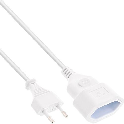 InLine® Euro-Verlängerung, Eurostecker an Eurokupplung, weiß, 0,2m 16680W