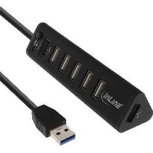InLine® Smart Hub, 7-fach USB 3.2 Gen.1 / 2.0 Hub mit Schnelllade-Anschluss 66763