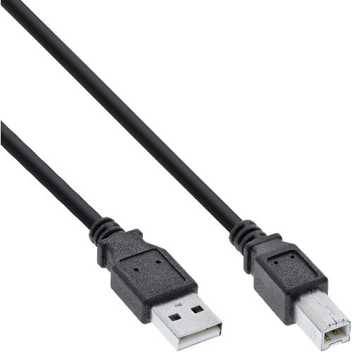 InLine® USB 2.0 Kabel, A an B, schwarz, 0,3m 34503X