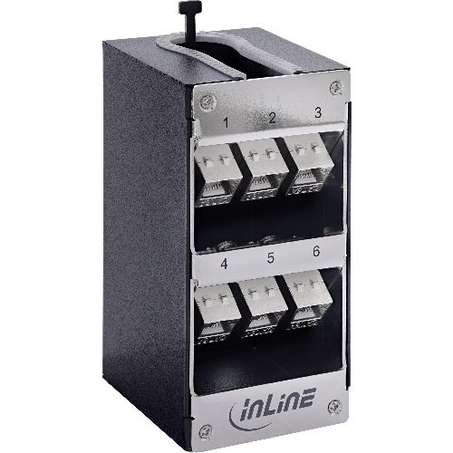 InLine® Cat.6A Keystone-Verteilerkasten, Wand-/Hutschiene, STP, 6 Port 76203O