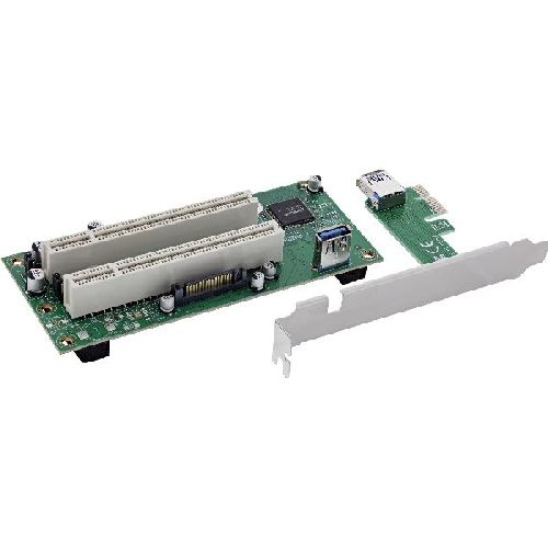 InLine® Schnittstellenkarte, PCIe x1 zu 2x PCI 32-Bit, inkl. 60 cm Kabel 76619K