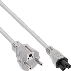 InLine® Netzkabel für Notebook, 3pol Kupplung C5, grau, 0,5m 16656R