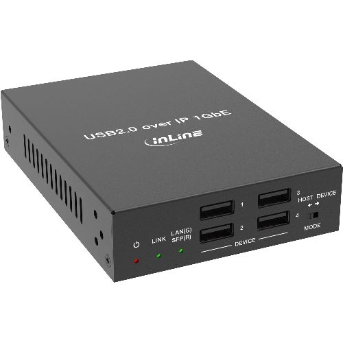 InLine® USB 2.0 Host/Device Extender over IP, Einzelgerät, RJ45 / SFP 57886E