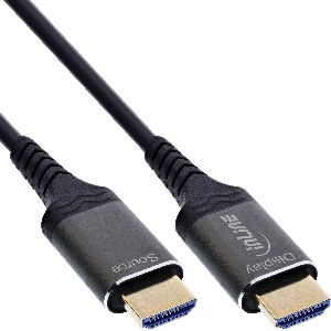 InLine® HDMI AOC Kabel, Ultra High Speed HDMI Kabel, 8K, Aluminium, 50m 17950X