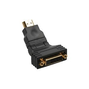 InLine® HDMI-DVI Adapter, 19pol Stecker auf 24+1 Buchse, mit 180° Winkel 17670W