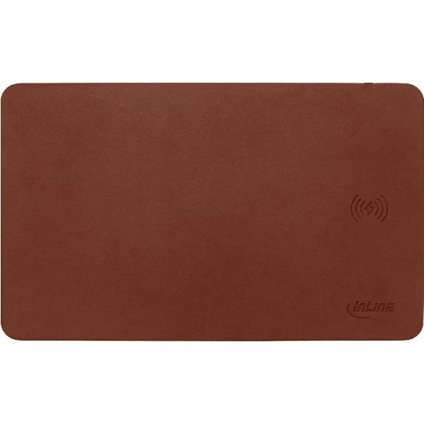 InLine® Maus-Pad, Wireless Charging, 370x225x7mm, braun 55496